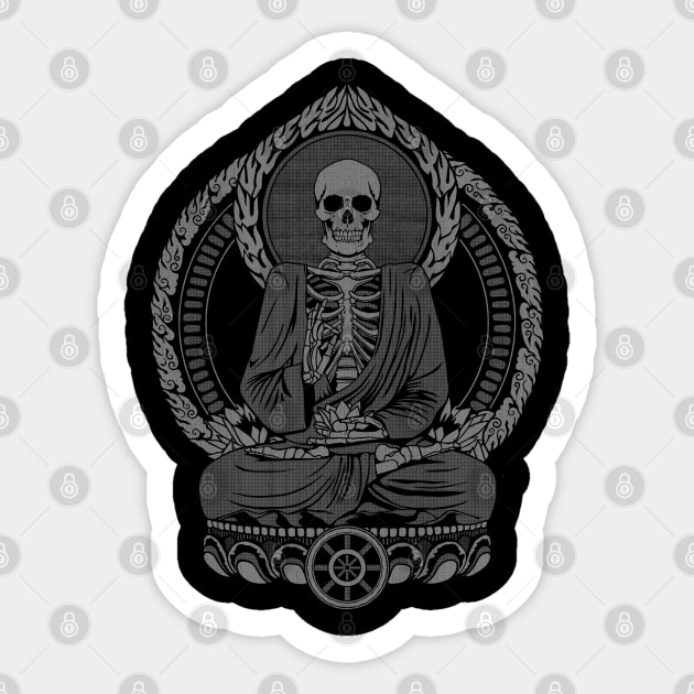 Starving Buddha Charcoal Sticker by GAz